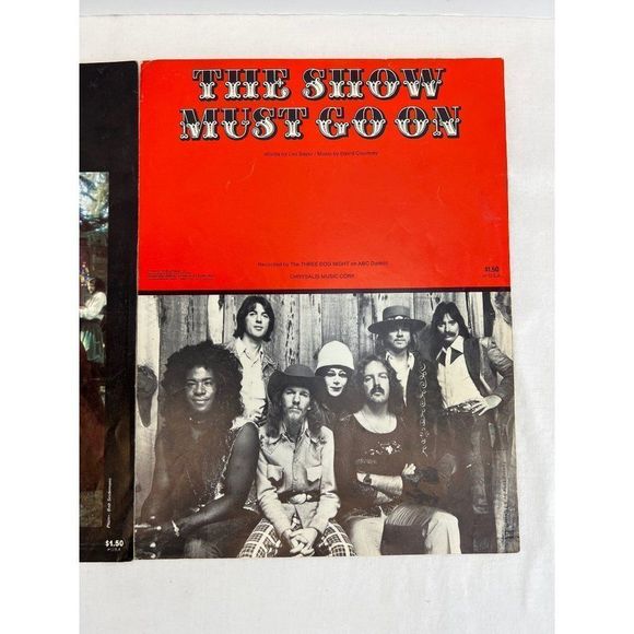 Styx Come Sail Away Heart Barracuda Three Dog Night The Show Must Go On Sheet - Picture 4 of 4